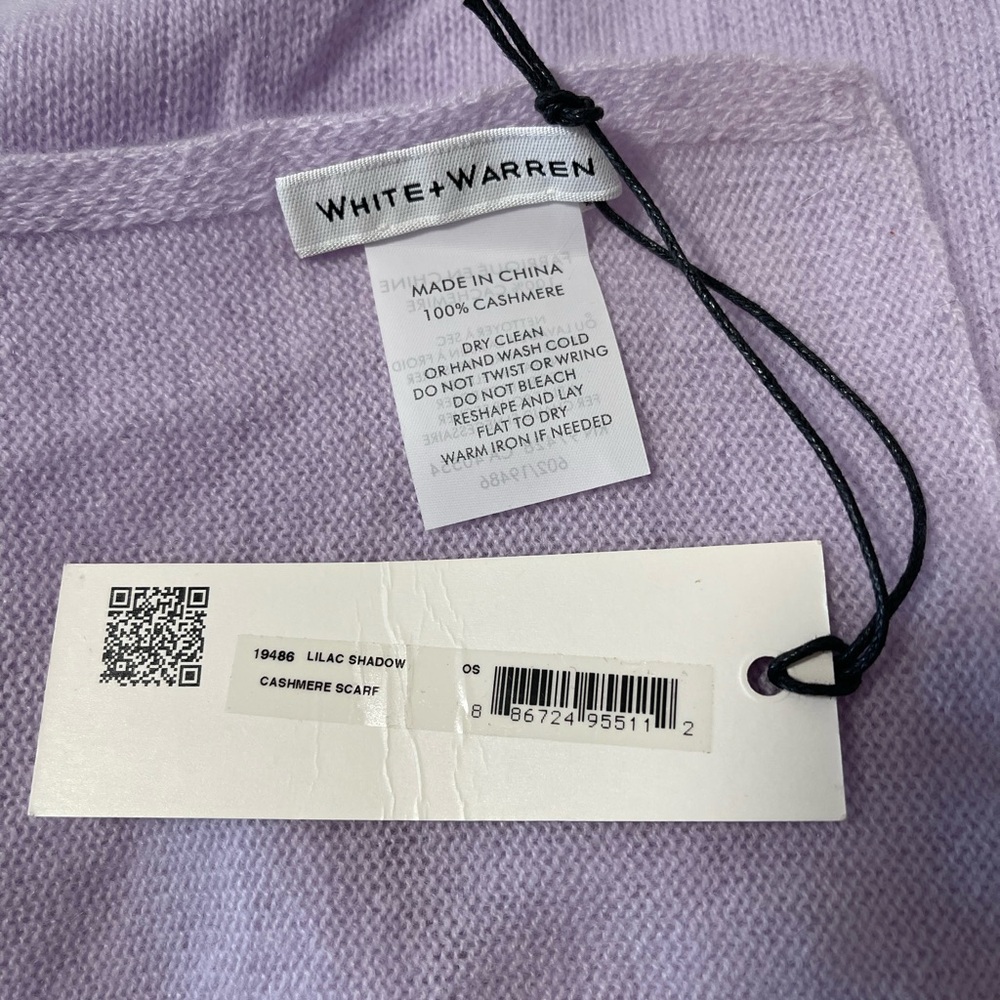 White + Warren Lilac Shadow Cashmere Scarf 19486 - Picture 7 of 7